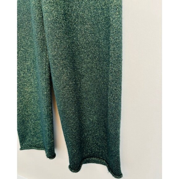 Zara Metallic Green & Gold Knit Casual Lounge Pants With Pockets Womens Size S - Picture 3 of 13